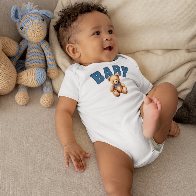 Preppy Varsity Teddy Bear Baby Bodysuit (Preppy Varsity Teddy Bear Baby Bodysuit)