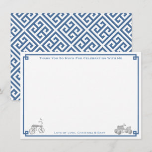 Preppy Vintage Toys Boy Baby Shower Party Thank You Card