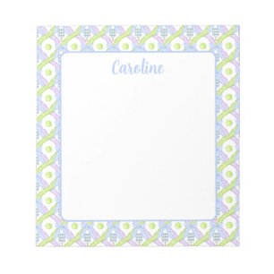 Preppy Watercolor Argyle Pickleball Paddles Notepad