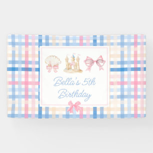Preppy Watercolor Beach Party  Banner