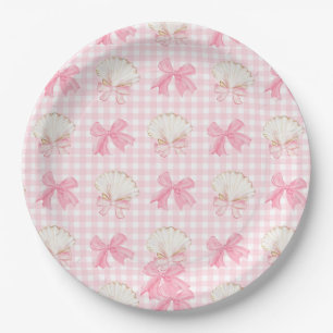 Preppy Watercolor Beach Seashells Party  Paper Plate