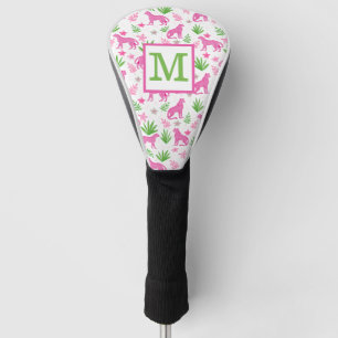 Preppy White Cheetah Monogram Golf Head Cover