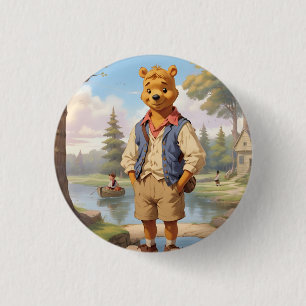 Preppy Winnie the Pooh 1 3 Cm Round Badge