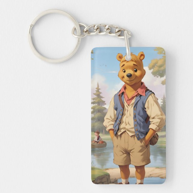 Preppy Winnie the Pooh 1 Key Ring (Front)