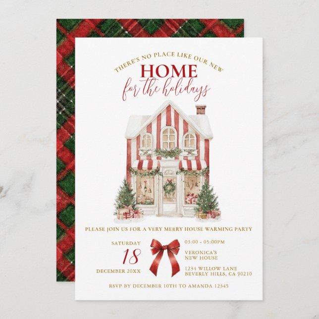 Preppy Winter Housewarming Party New Home Invitation (Front/Back)