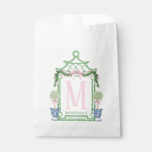 Preppy Wreath with Pink Gingham Bow   Baby Shower Favour Bags