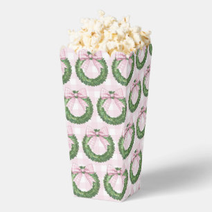 Preppy Wreath with Pink Gingham Bow Favour Box