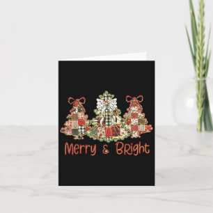 Preppy Xmas Coquette Bow Lace Merry Bright Christm Card