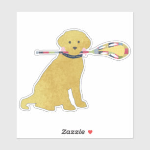 Preppy Yellow Lab Lacrosse Dog Custom Cut