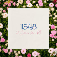 Preppy Zip Code Street Address Personalised