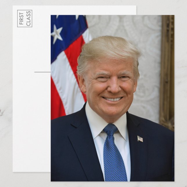 Pres. Donald Trump 2017 Portrait Large Postcard (Front/Back)