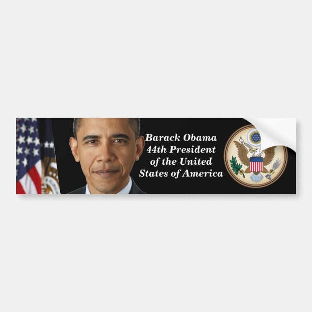Pres. Obama Portrait, Official Seal Bumper Sticker (Front)