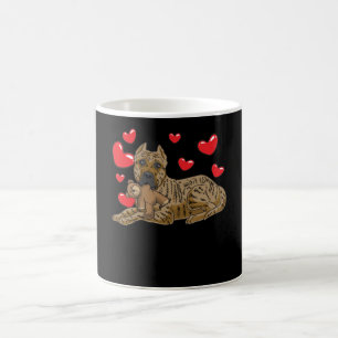 Presa Canario Dog with stuffed animal and hearts Coffee Mug