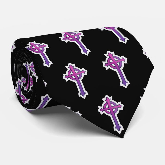  Presbyterian Cross Religious Black Tie (Rolled)