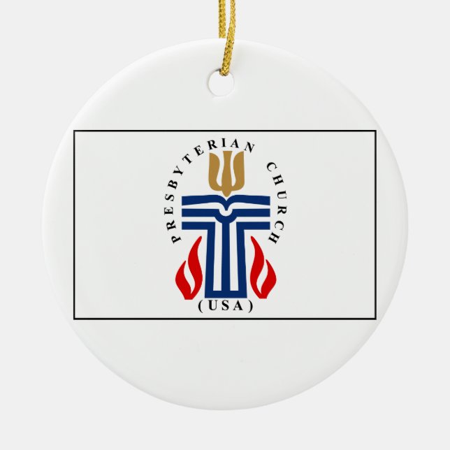 Presbyterian Flag Ceramic Tree Decoration (Front)