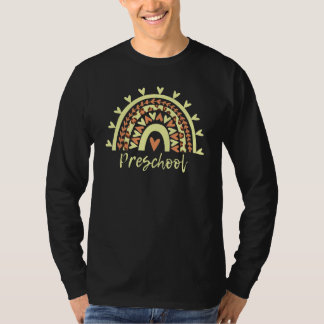 Preschool 2022 Rainbow Leopard Print First Day Of T-Shirt