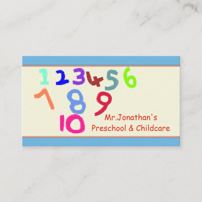 Preschool and Childcare Business Card (Front)