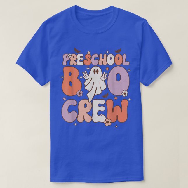 Preschool Boo Crew Teacher Student Cute Ghost Hall T-Shirt (Design Front)