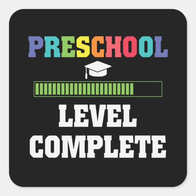 Preschool Complete Back to School Video Gamer Gift Square Sticker (Front)
