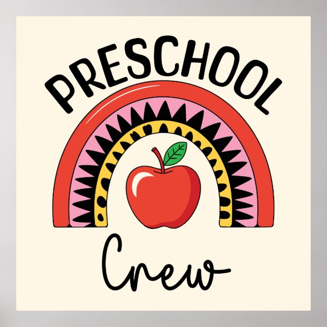 Preschool Crew Rainbow Poster (Front)