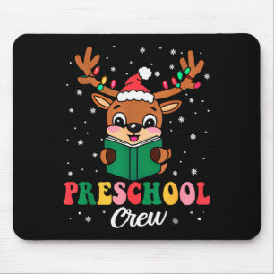 Preschool Crew Xmas Funny Reindeer Teacher Student Mouse Mat