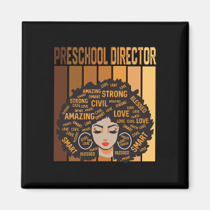 Preschool Director Afro African American Black His Magnet