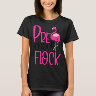 Preschool Flock Pink Flamingo Squad Cute Kids Girl T-Shirt