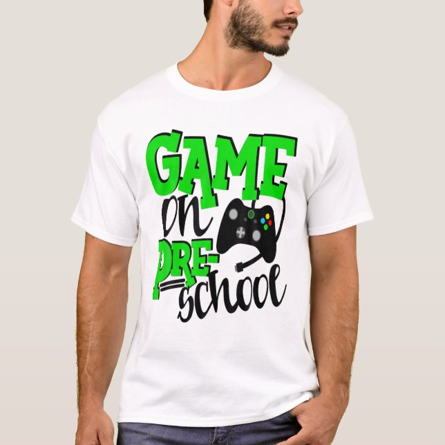 Preschool Gamer Video Games 1St Day School Green T-Shirt (Front)