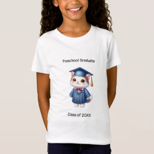 Preschool Girl Graduate Cute Cat Grad T-Shirt