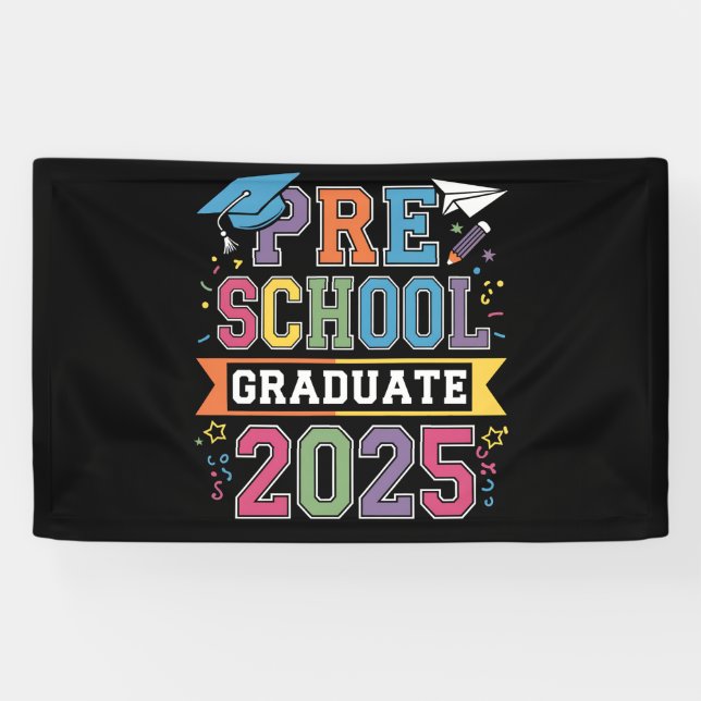 Preschool Graduate 2025 Graduation Pre K School Banner (Horizontal)