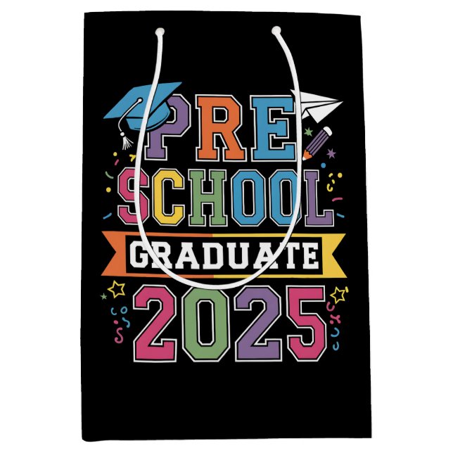 Preschool Graduate 2025 Graduation Pre K School Medium Gift Bag (Front)