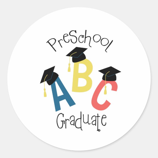 Preschool Graduate Classic Round Sticker (Front)