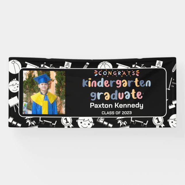Preschool Graduate Kindergarden Graduation Photo Banner (Horizontal)
