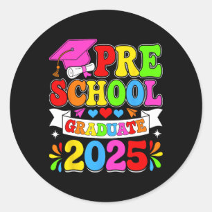 Preschool Graduate Pre-k Grad 2025 Preschool Gradu Classic Round Sticker