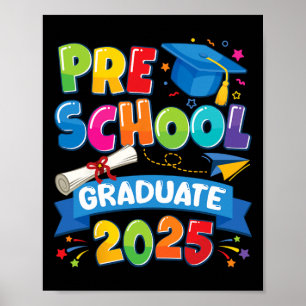 Preschool Graduation 2025 Pre-k Graduate Kids Boys Poster