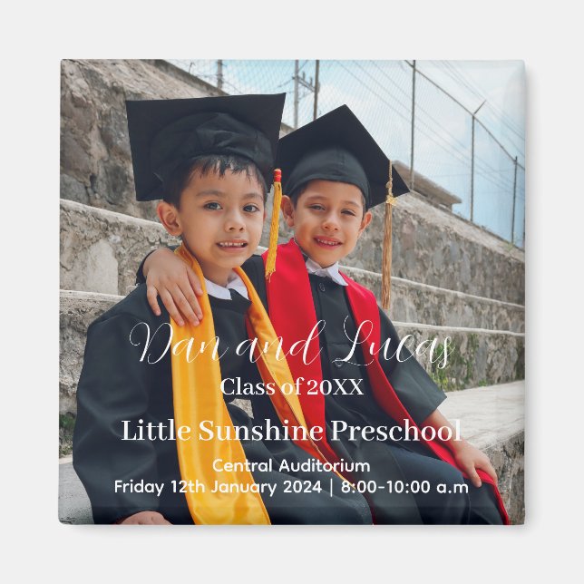 Preschool graduation announcement  magnet (Front)