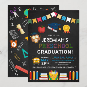 Preschool Graduation Chalkboard Invitation