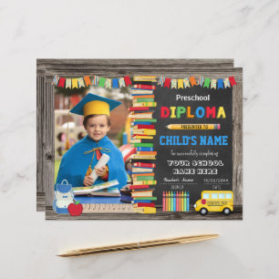 Preschool Graduation Diploma with Photo