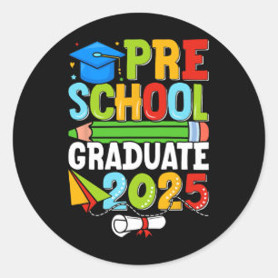 Preschool Graduation Shirt 2025 Kids Boys Pre-k Gr Classic Round Sticker