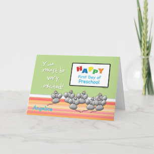 Preschool Happy First Day Mice and SMART Board Card