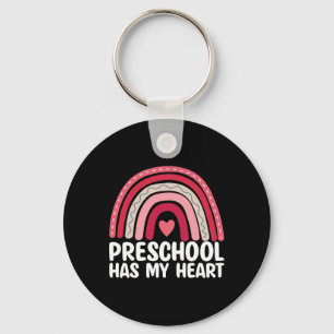 Preschool Has My Heart Funny Valentines Day Teache Key Ring
