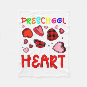 Preschool Has My Heart Valentines Hearts Teacher  Fleece Blanket