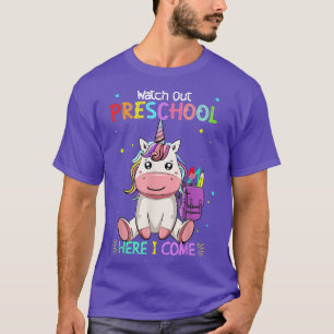 preschool Here I come back to school unicorn girls T-Shirt