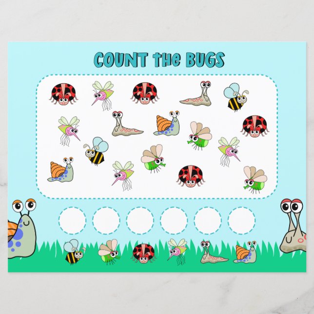 Preschool Insect Counting Math Activity  (Front)