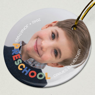 PreSchool Keepsake Photo Ceramic Tree Decoration