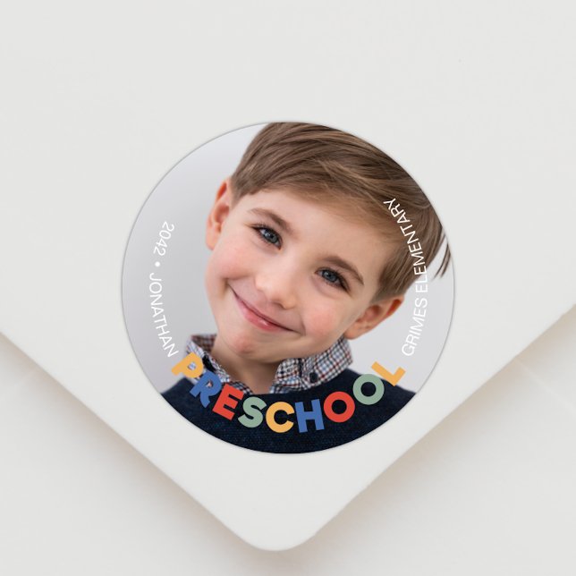 PreSchool Keepsake Photo Classic Round Sticker (Creator Uploaded)