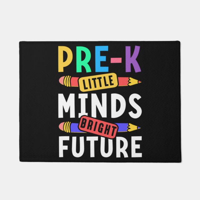 Preschool Kids Back to School Little Minds Bright  Doormat (Front)