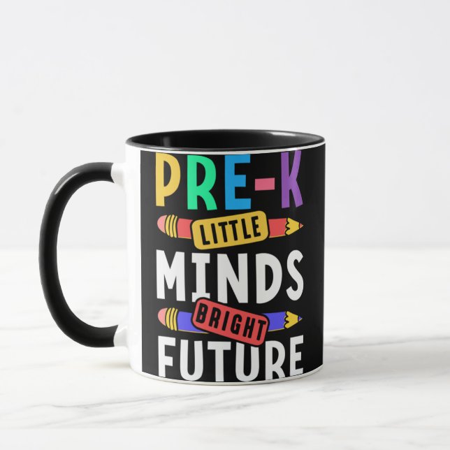 Preschool Kids Back to School Little Minds Bright  Mug (Left)