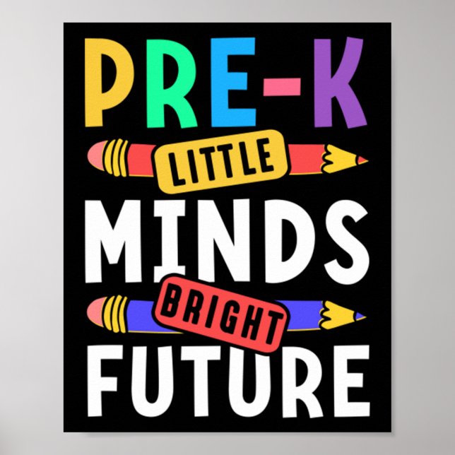 Preschool Kids Back to School Little Minds Bright  Poster (Front)