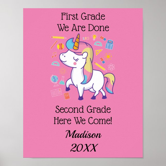 Preschool Kindergarten Elementary Graduation Poster (Front)